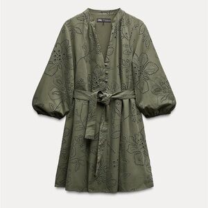 ZARA RUBBERIZED EMBROI-DERY SHORT DRESS